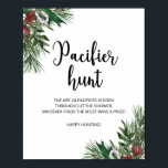 Evergreen pacifier jachtwedstrijd baby shower poster<br><div class="desc">Overeenkomende objecten beschikbaar.</div>