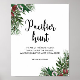 Evergreen pacifier jachtwedstrijd baby shower poster