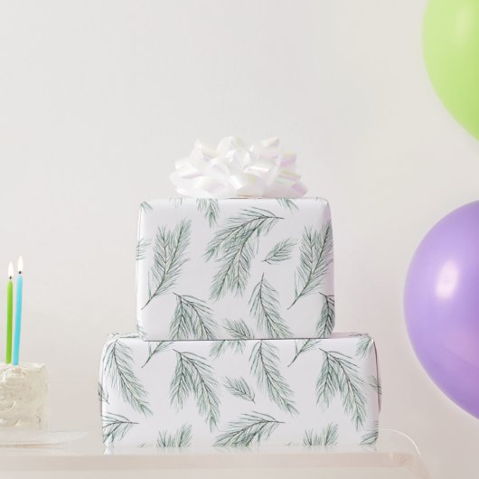 Evergreen Pine Branch Pattern Cadeaupapier (Feestgeschenken)