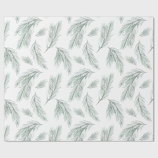 Evergreen Pine Branch Pattern Cadeaupapier (Vlak)