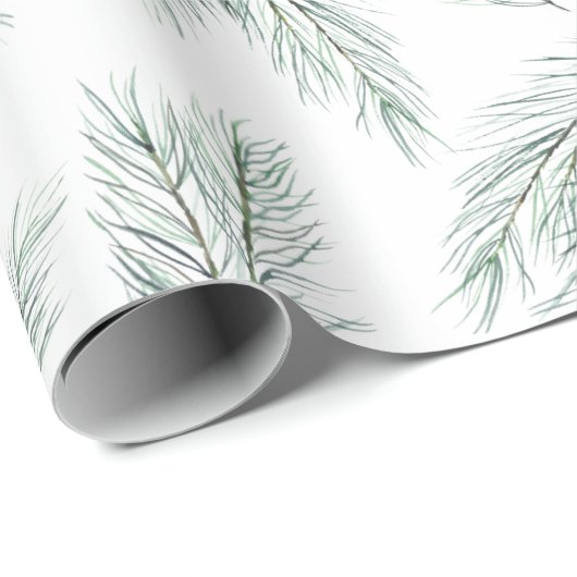 Evergreen Pine Branch Pattern Cadeaupapier (Rol Hoek)