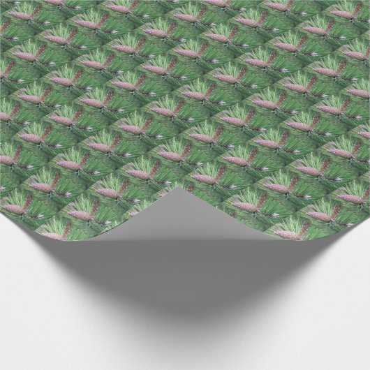 Evergreen Pine Cone Pattern Holiday Cadeaupapier (Hoek)