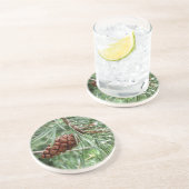 Evergreen Pine Cone Thirsty Sandstone Onderzetter (Zijkant)
