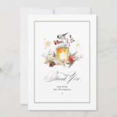 Evergreen Pine en Holly Winter Wedding Bedankkaart (Voorkant)