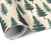 Evergreen  Pine in donkergroen en beige Cadeaupapier (Rol Hoek)