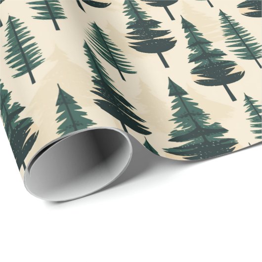 Evergreen  Pine in donkergroen en beige Cadeaupapier (Rol Hoek)