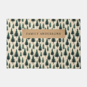 Evergreen  Pine in donkergroen en beige Deurmat (Voorkant)