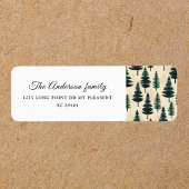 Evergreen Pine in donkergroen en beige Etiket