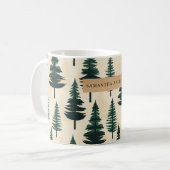 Evergreen  Pine in donkergroen en beige Koffiemok (Voorkant links)