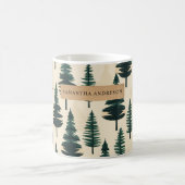 Evergreen  Pine in donkergroen en beige Koffiemok (Center)