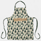 Evergreen  Pine in donkergroen en beige Schort (Voorkant)