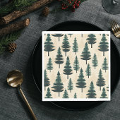 Evergreen Pine in donkergroen en beige Servet