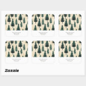 Evergreen  Pine in donkergroen en beige Vierkante Sticker (Vel)