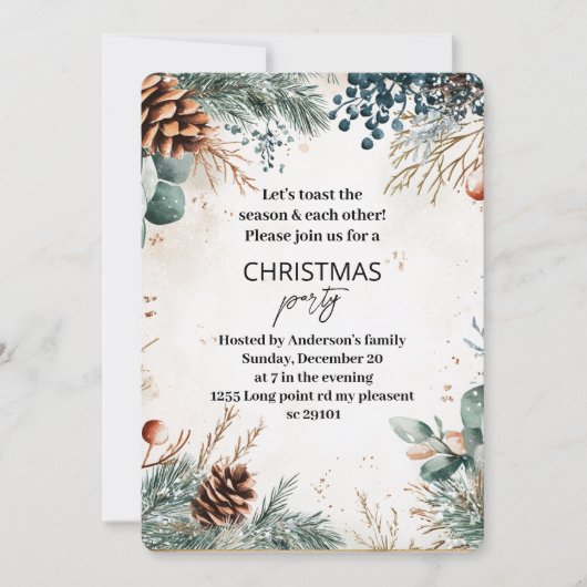 Evergreen Pine kerstfeest Kaart (Voorkant)