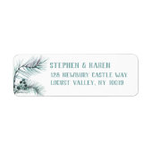 Evergreen Pine Needles Elegant Return Address Etiket (Voorkant)