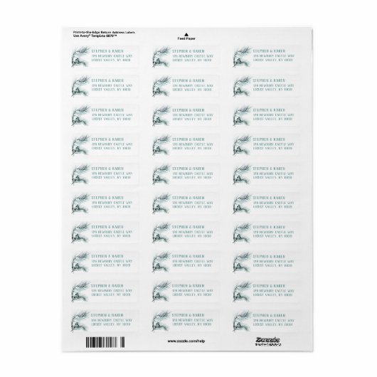 Evergreen Pine Needles Elegant Return Address Etiket (Full Sheet)
