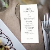 Evergreen Pine Tree Berg Zwart & Wit Bruiloft Menu