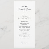 Evergreen Pine Tree Berg Zwart & Wit Bruiloft Menu (Voorkant)