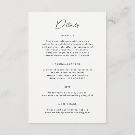 Evergreen Pine Tree Mountains Eenvoudige bruiloft Informatiekaartje (Voorkant)