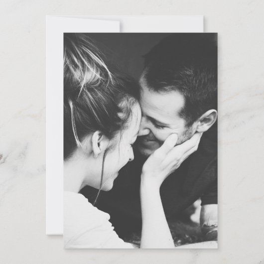 Evergreen Pine Tree Mountains Foto Bruiloft Kaart (Achterkant)