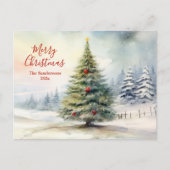 Evergreen Pine Tree Vintage Christmas Postcard Feestdagenkaart (Voorkant)