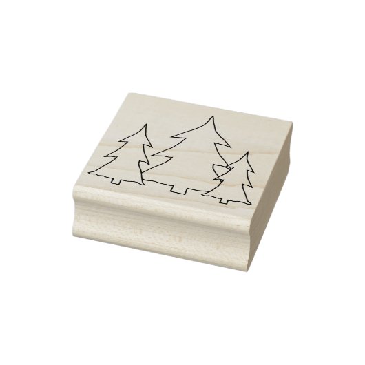 Evergreen Pine Trees Illustratie Lijn Kunst Tekeni Rubberstempel (Stempel)