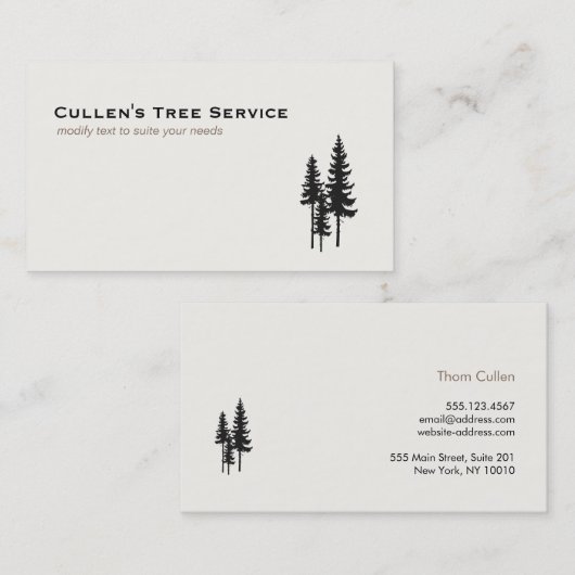 Evergreen Pine Trees-Natuur en landschapsontwerp Visitekaartje (Voorkant / Achterkant)