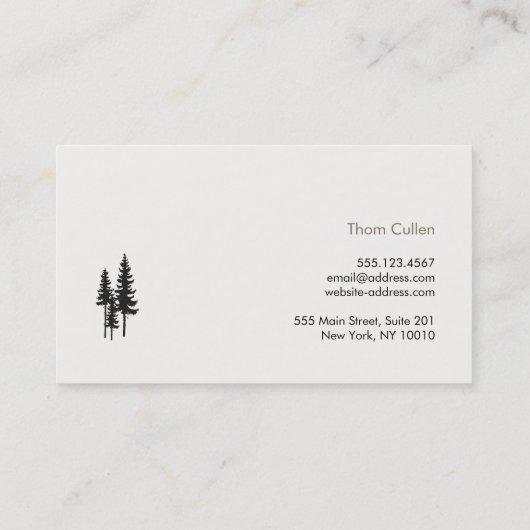 Evergreen Pine Trees-Natuur en landschapsontwerp Visitekaartje (Achterkant)