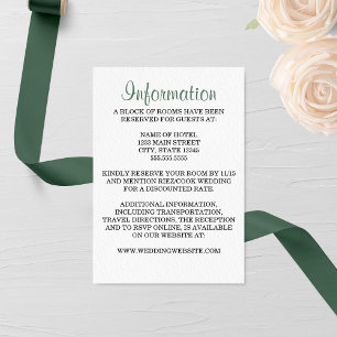Evergreen Pine Wedding Informatiekaartje
