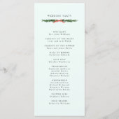 Evergreen Pine Wreath Wedding Mint Green Ceremony Programmakaart (Achterkant)