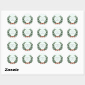 Evergreen Pine Wreath Wedding Mint Green Ronde Sticker (Vel)