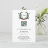 Evergreen Pine Wreath Wedding QR Code Details Informatiekaartje (Staand voorkant)