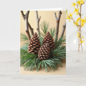 Evergreen Pinecone Card Kaart (Gele Bloem)