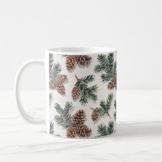 Evergreen Pinecone Cozy Winter Coffee  Koffiemok (Links)