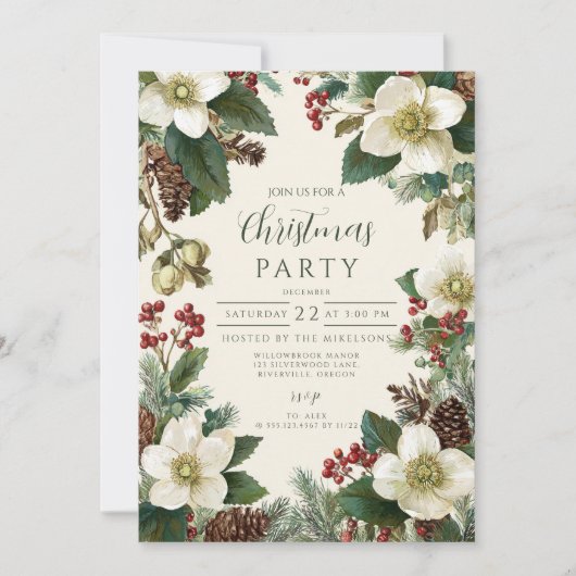 Evergreen Pinecone Holiday Celebration Kaart (Voorkant)