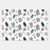 Evergreen Pinecones & Berries Green, White, Red Inpakpapier Vel (Voorkant 2)
