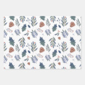 Evergreen Pinecones & Berries Green, White, Red Inpakpapier Vel (Voorkant)