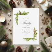 Evergreen Pines Winter Wonderland Wedding QR Code Kaart