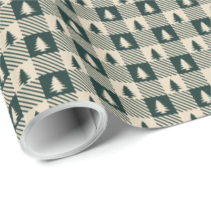 Evergreen plaid cadeaupapier