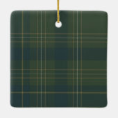 Evergreen Plaid Verloving | Rustic Flannel Tartan Keramisch Ornament (Achterkant)