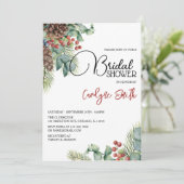 Evergreen Poinsettia Elegant Winter Vrijgezellenfe Kaart (Staand voorkant)