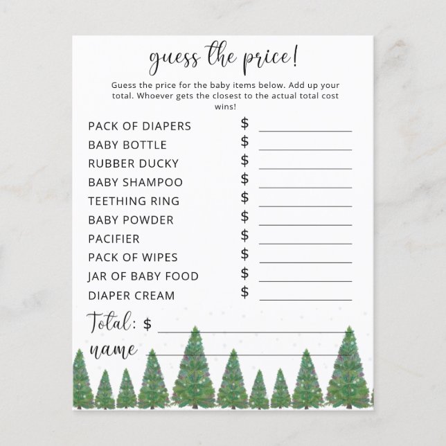 Evergreen Price Raad Game (Voorkant)