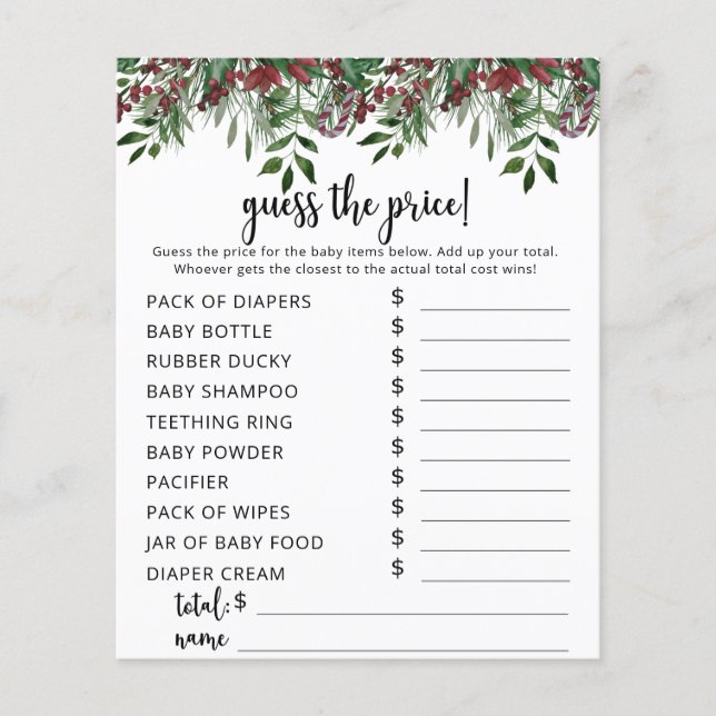 Evergreen Price Raad Game (Voorkant)