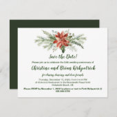 Evergreen Red Poinsettia Kerstmis - Patti K RSVP (Voorkant / Achterkant)