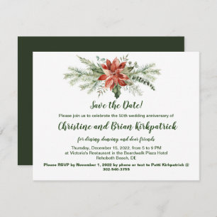 Evergreen Red Poinsettia Kerstmis - Patti K RSVP