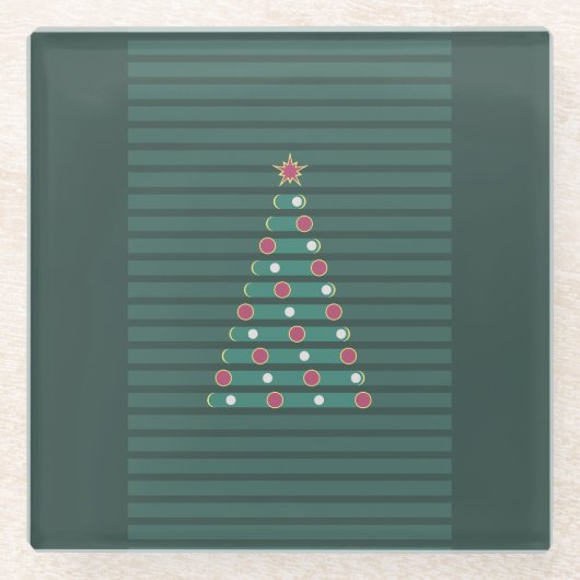 Evergreen Rhythm Glazen Onderzetter (Voorkant)