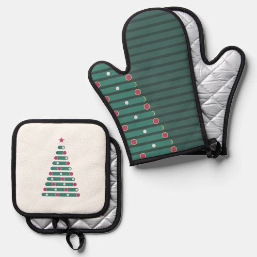 Evergreen Rhythm Ovenwant & Pannenlap Set (Voorkant / Achterkant)