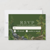 Evergreen Rocky Forest | Rustige Natuur bruiloft RSVP Kaartje (Voorkant)