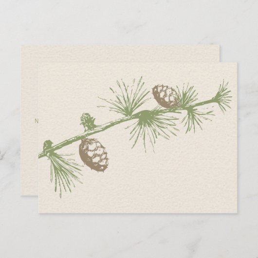 Evergreen RSVP-Briefkaart Uitnodiging Briefkaart (Voorkant / Achterkant)