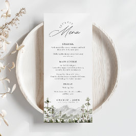 Evergreen Rustic Mountain Forest Boho Wedding Menu
